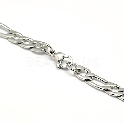Tarnish Resistant Fashionable 304 Stainless Steel Figaro Chain Necklaces for Men X-STAS-A028-N016P-1
