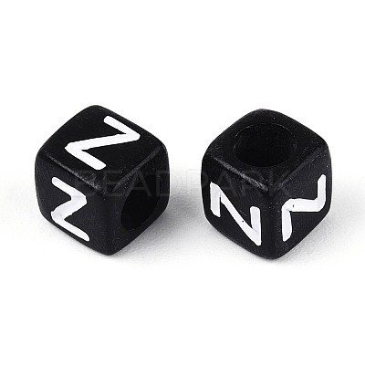 Initial Acrylic Horizontal Hole Beads OACR-ZX006-35Z-1