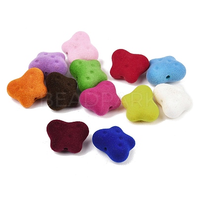 Flocking Opaque Acrylic Beads OACR-B051-01B-1