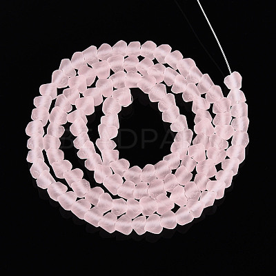 Frosted Transparent Glass Beads Strands GLAA-N016-4mm-10-1
