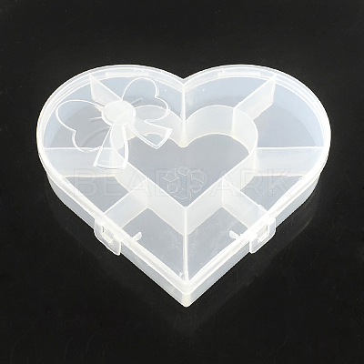 Heart Plastic Bead Storage Containers X-CON-Q023-16-1