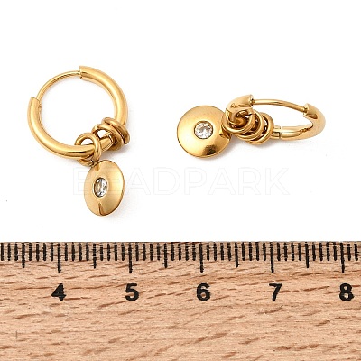 304 Stainless Steel Clear Cubic Zirconia Hoop Earrings for Women EJEW-K328-02G-1