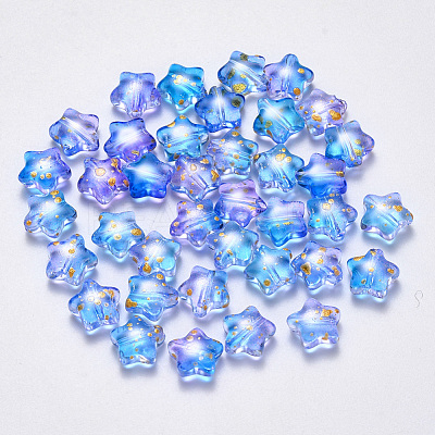 Spray Painted Glass Beads X-GLAA-R211-04-F04-1