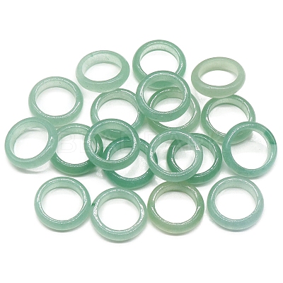 Natural Green Aventurine Plain Band Rings PW-WG25917-09-1