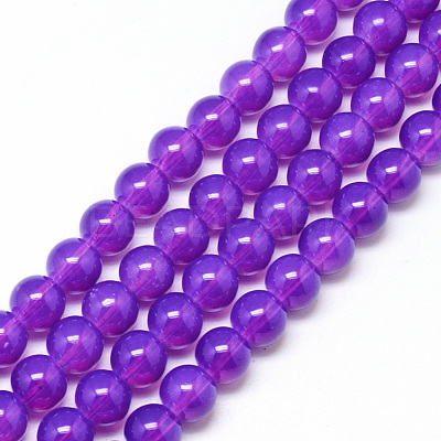 Baking Paint Glass Beads Strands X-DGLA-Q023-6mm-DB32-1