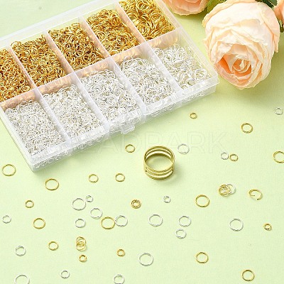 10 Styles Iron Open Jump Rings IFIN-YW0003-60A-1