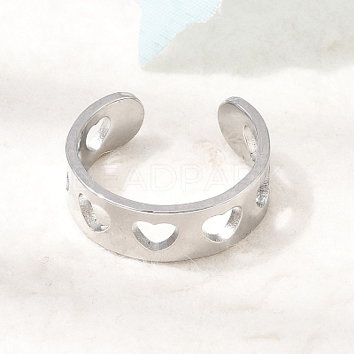 304 Stainless Steel Cuff Open Rings for Women SA-CBA82C8-20P-1