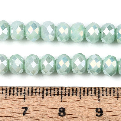 Anti-Tarnish Electroplate Rondelle Glass Beads Strands EGLA-T021-6mm-17-06-1