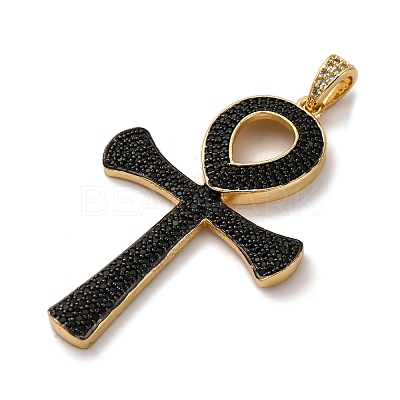 Brass Micro Pave Cubic Zirconia Big Pendants KK-U076-06G-1