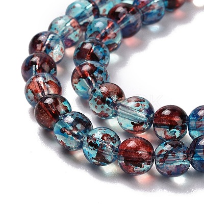 Baking Paint Glass Beads Strands DGLA-Q023-6mm-DB69-1