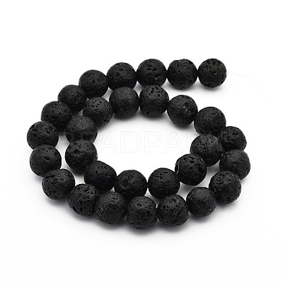 Natural Lava Rock Round Bead Strands G-M169-8mm-03B-1