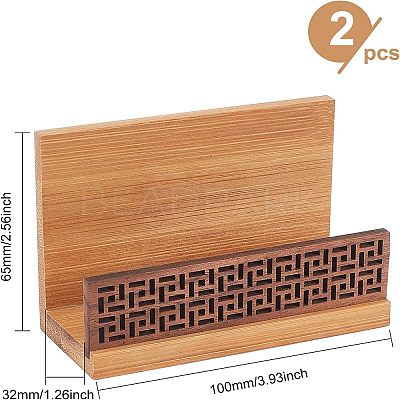 Wood Name Card Holder AJEW-WH0176-76-1