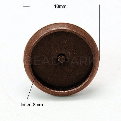 Brass Stud Earring Settings KK-I001-R-NF-1