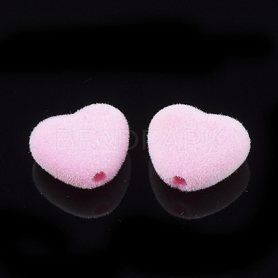 Flocky Acrylic Beads FIND-T046-34-20-1