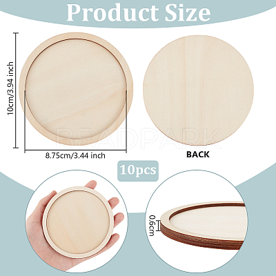 Poplar Plywood Coaster AJEW-WH0596-043-1