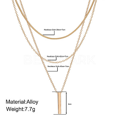 Alloy 3 Layer Necklaces for Women WG9523E-01-1