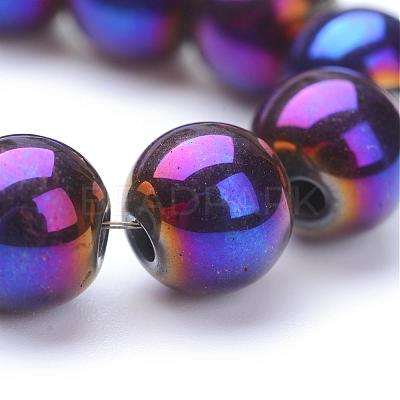 Non-magnetic Synthetic Hematite Beads Strands G-S096-6mm-6-1