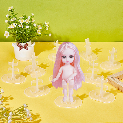 Transparent Plastic Doll Standing Bracket AJEW-WH0312-71-1