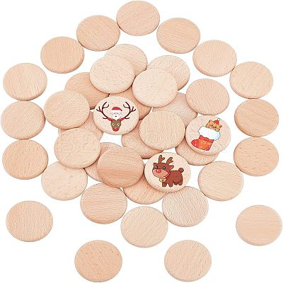 Unfinished Wooden Discs WOOD-WH0030-13-1