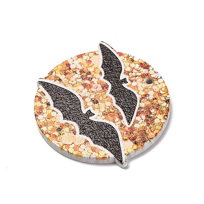 Single Face Printed Wood Pendants WOOD-B009-01B-1