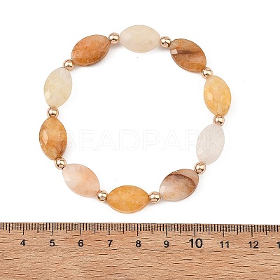 Horse Eye Natural Larvikite/Hematoid Quartz/Green Aventurine & Electroplate Non-magnetic Synthetic Hematite Beads Stretch Bracelets for Women BJEW-JB14076-1