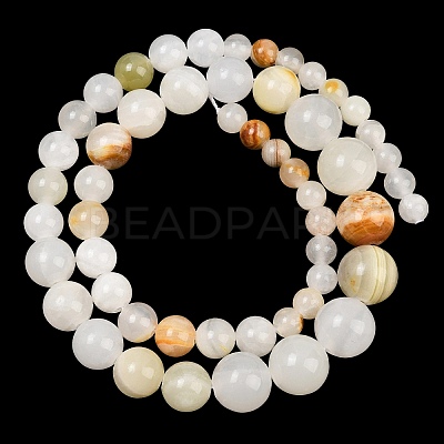 Natural Green Jade Graduated Beads Strands GG-CBA2AE1-A06-A-1