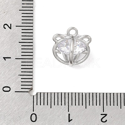 Brass Micro Pave Clear Cubic Zirconia Charms KK-N290-13P-1