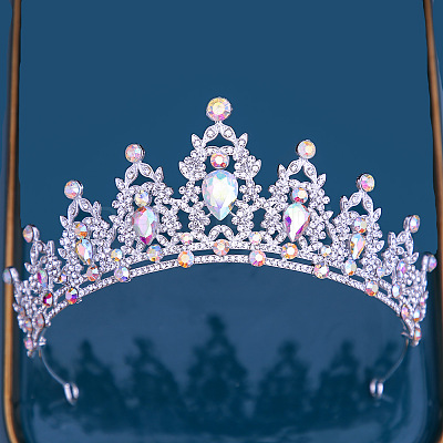 Bride Crown European Wedding Dress Headpiece Birthday Adult Gift Crystal Crown Hair Accessory ST9728380-1