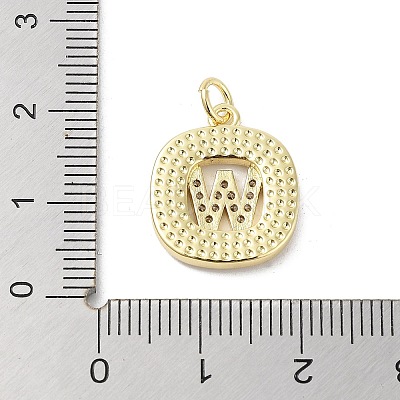 Rack Plating Brass Micro Pave Clear Cubic Zirconia Pendants KK-E102-33G-W-1