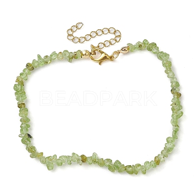 Natural Peridot Anklets AJEW-AN00592-09-1