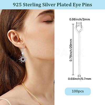 100Pcs Brass Eye Pins KK-BBC0024-76A-1