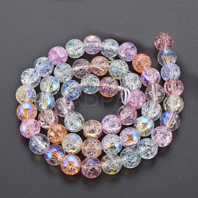 Electroplate Crackle Glass Bead Strands GLAA-S192-C-008B-1