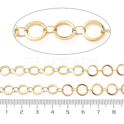 304 Stainless Steel Ring Link Chains CHS-G044-05G-05-1