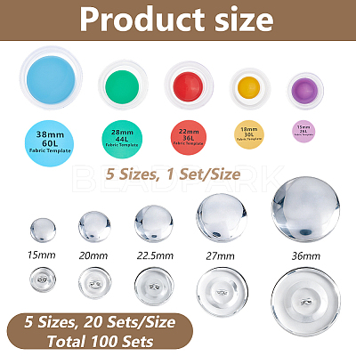 Plastic & Iron Button Finding Sets DIY-DC0004-36-1