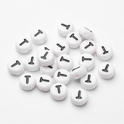 Acrylic Horizontal Hole Letter Beads X-PL37C9070-T-1