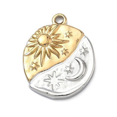 Two-tone 304 Stainless Steel Pendants STAS-A142-03GP-1