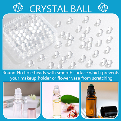 100Pcs Natural Quartz Sphere Beads G-NB0005-51B-1