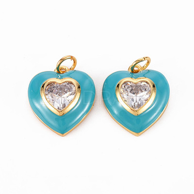 Brass Enamel Pendants KK-T013-15I-NF-1
