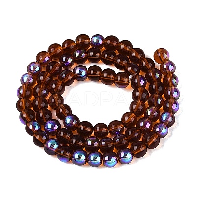 Transparent Electroplate Glass Beads Strands EGLA-Q132-6MM-01A-05-1