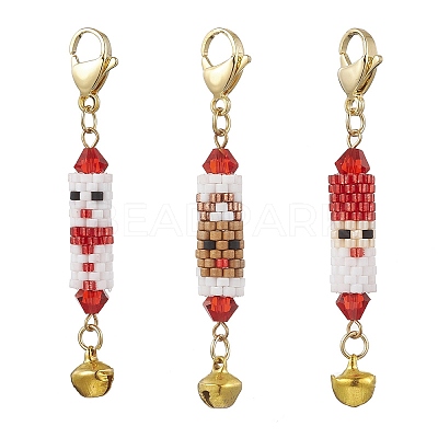 3Pcs Glass Pendant Decorations HJEW-MZ00359-1
