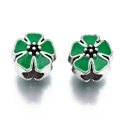 Alloy Enamel European Beads MPDL-T005-006-RS-1