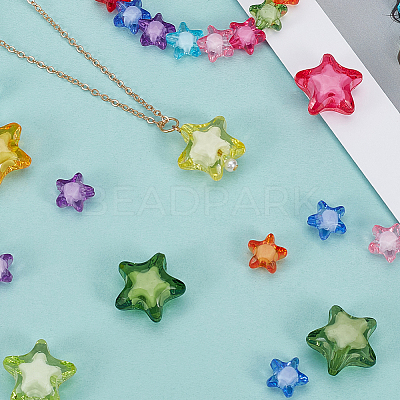250Pcs 2 Styles Transparent Acrylic Beads TACR-SP0001-37-1