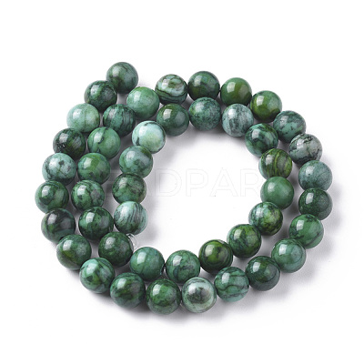 Natural Map Stone Picasso Jasper Beads Strands G-F668-29-8mm-1
