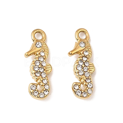 304 Stainless Steel with Crystal Rhinestone Charms STAS-G358-05G-07-1