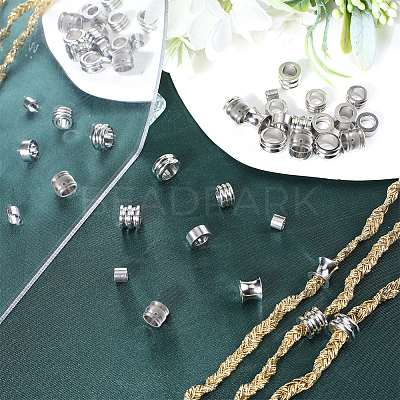 28Pcs 7 Style 201 & 304 Stainless Steel European Beads STAS-GF0001-18-1