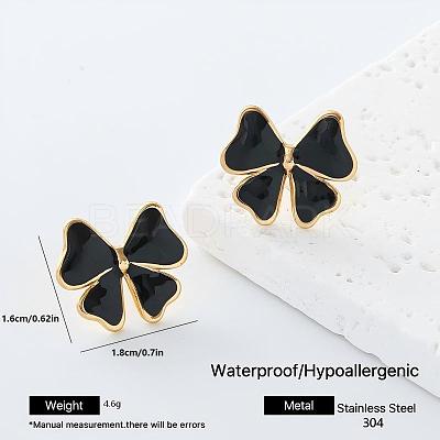 304 Stainless Steel Enamel Stud Earrings for Women GP7417-5-1