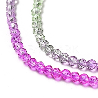 Transparent Gradient Color Glass Beads Strands X1-GLAA-H021-01B-21-1
