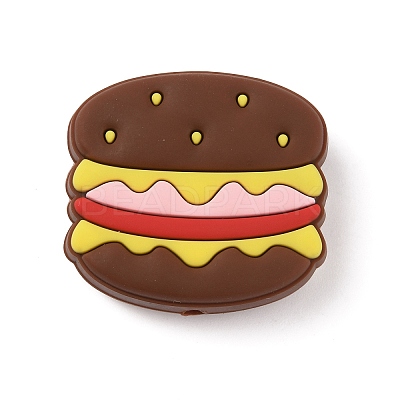 Hamburger Food Grade Eco-Friendly Silicone Beads SIL-WH0012-034C-1