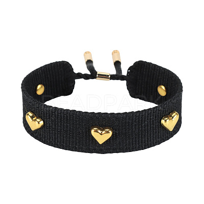 Adjustable Polyester & Alloy Slider Bracelets FS-WG54A06-03-1