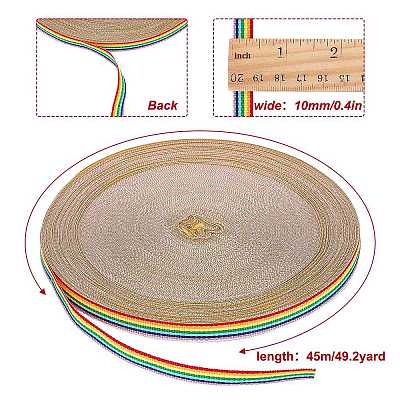 Flat Striped Grosgrain Polyester Ribbons EC-WH0003-13-B01-1